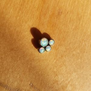 Anatometal Gem Opal Cluster Titanium Threaded End